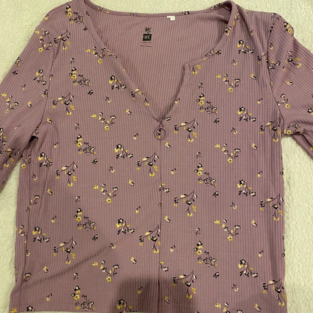 Pacsun purple flower long sleeve